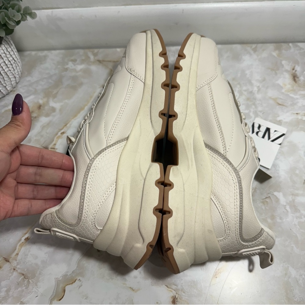 NWT Zara Women Single Running Shoes Size 8 Zara 39 Minimalist Chunky Dad Casual - Picture 9 of 13